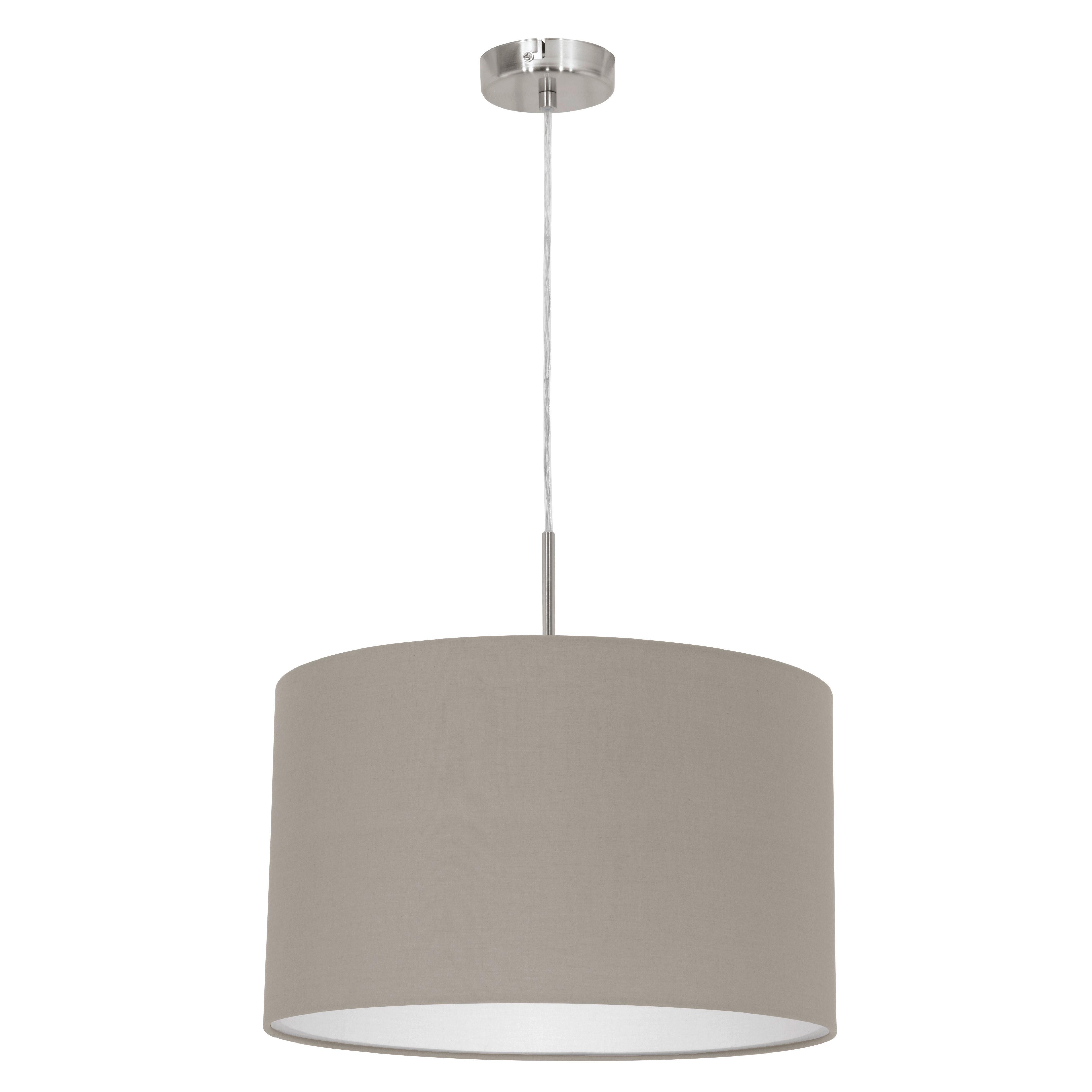 LAMPA WISZĄCA 31572 PASTERI - taupe/kolor niklowy, Konventionell, metal/tkanina (38/38/110cm) - Eglo