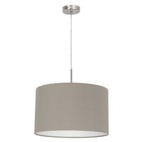 LAMPA WISZĄCA 31572 PASTERI - taupe/kolor niklowy, Konventionell, metal/tkanina (38/38/110cm) - Eglo