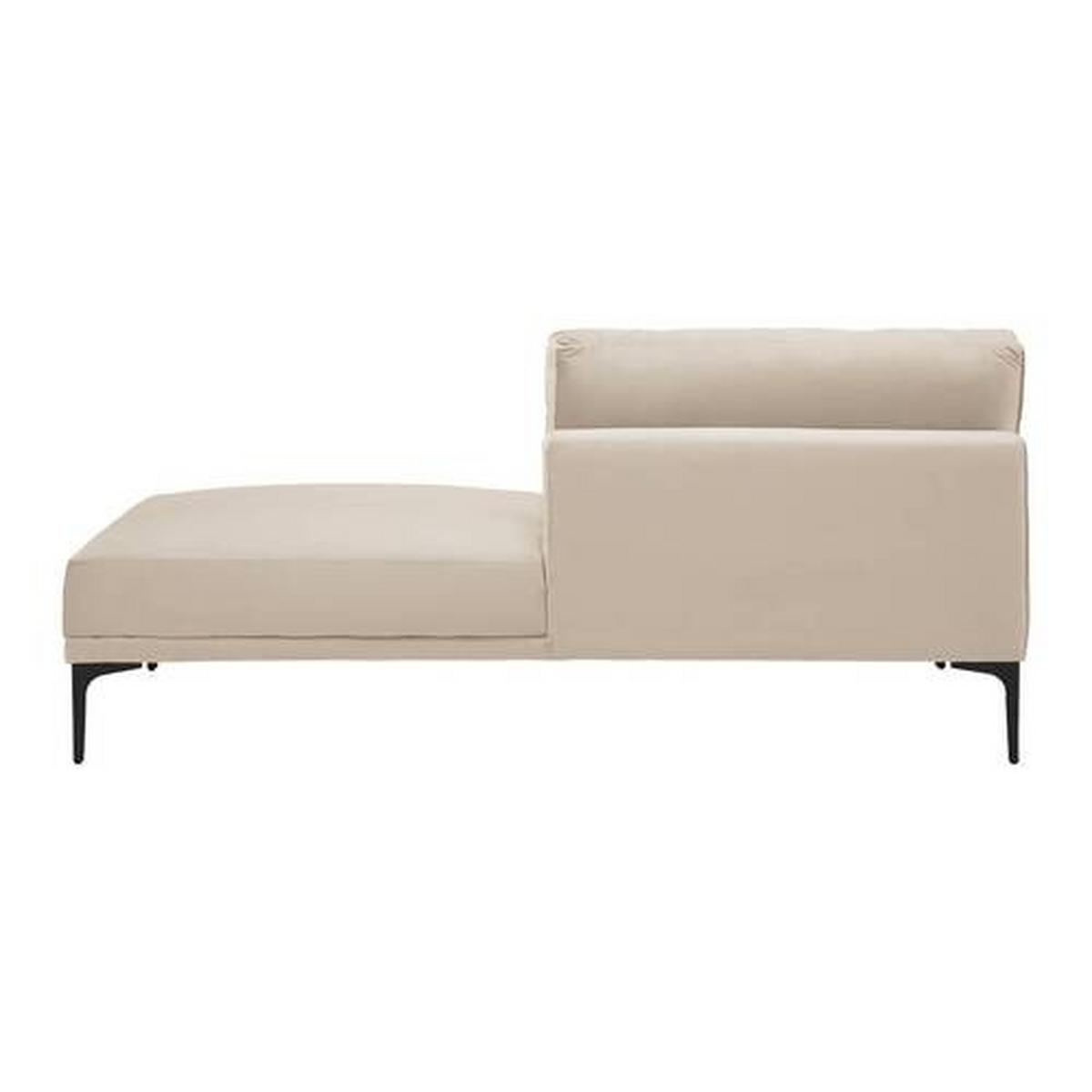 Sofa Tessa Beige Samt - Beige/Schwarz, MODERN, Textil/Metall (180,5/82,5/88,5cm) - Bessagi Home