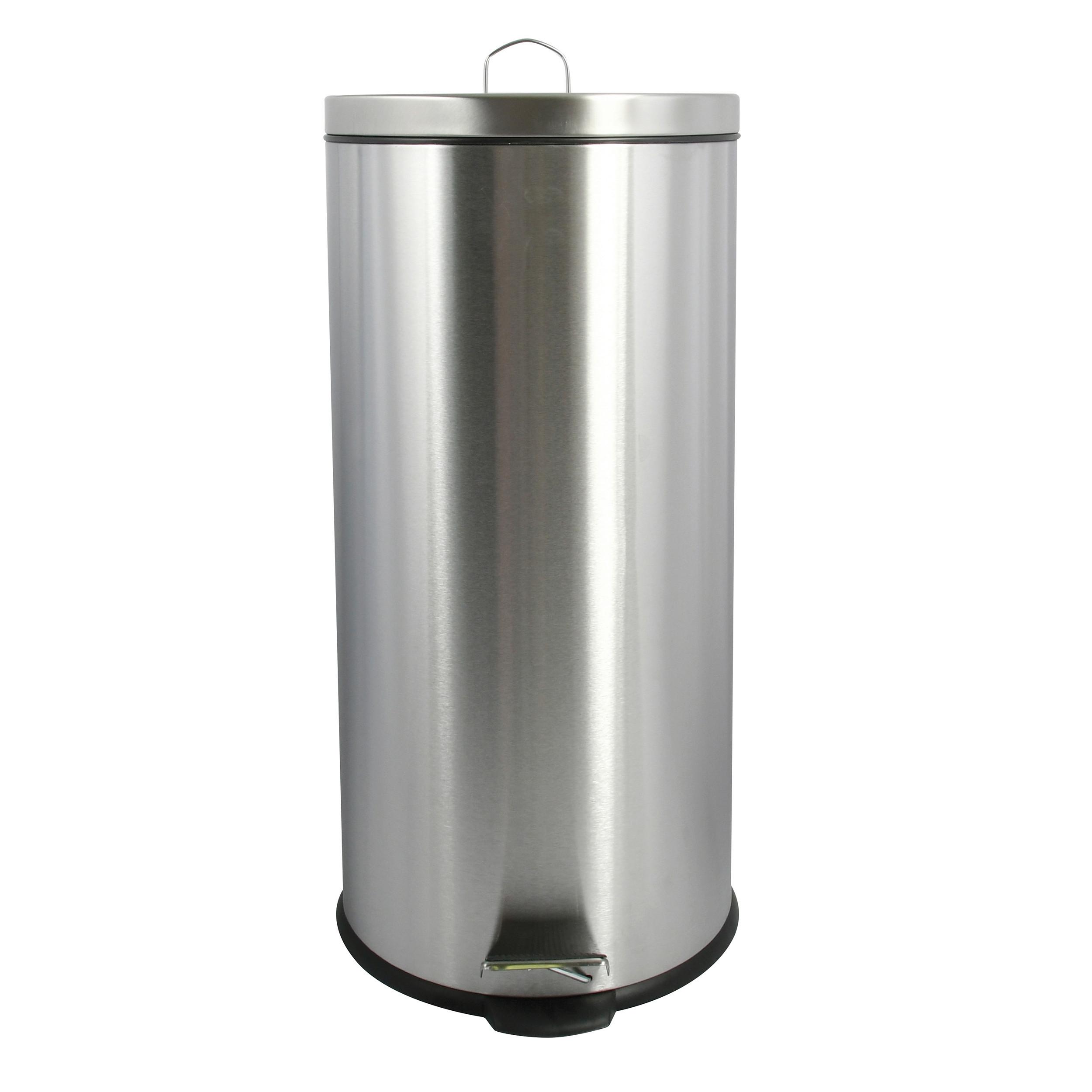 Treteimer 100157 - Silberfarben/Schwarz, Basics, Kunststoff/Metall (29,5/63,5/29,5cm) - Spirella