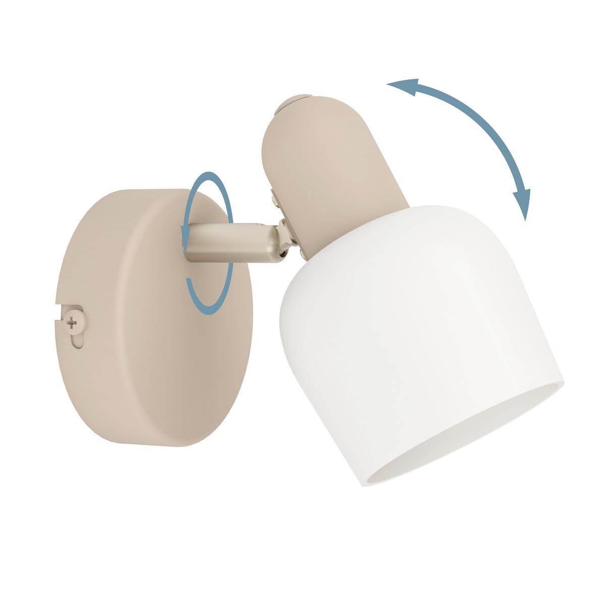 LAMPA SUFITOWA 900714 CORATO - biały/kolor piaskowy, Natur, metal/szkło (8.5/12.5/15cm) - Eglo