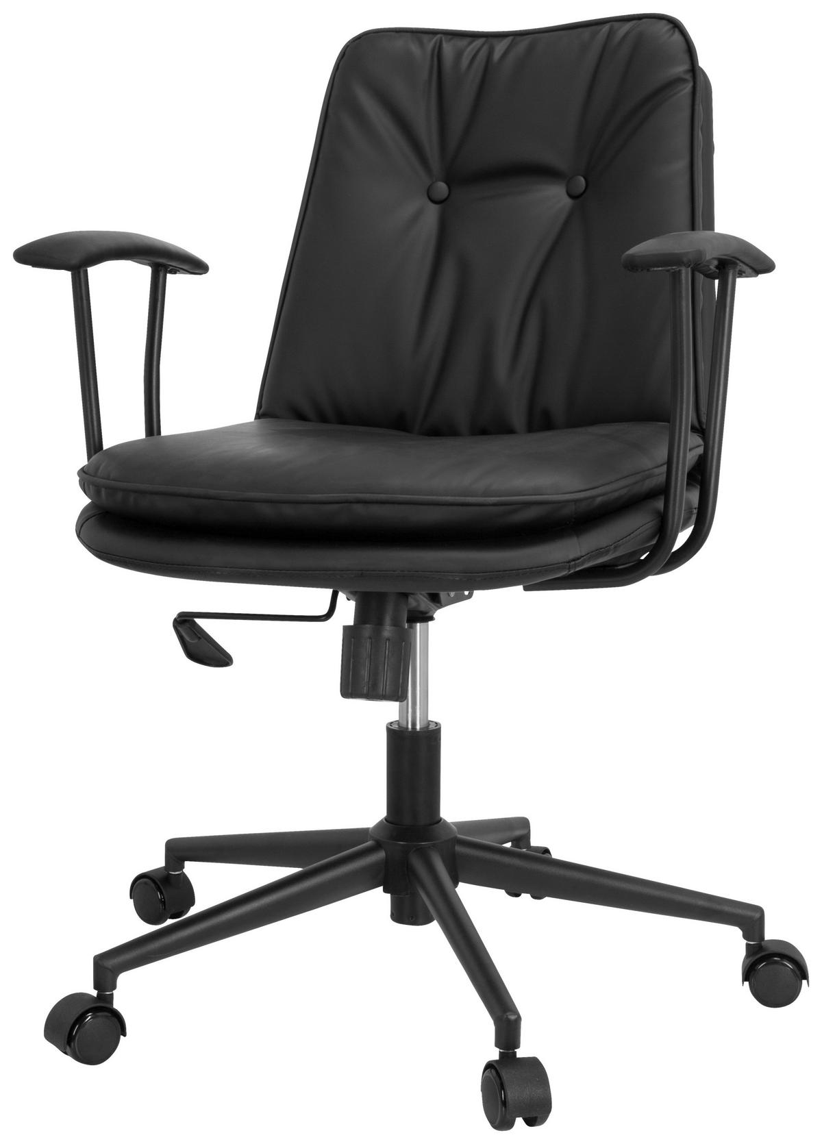 Pisarniški Stol Smallo, Črna - črna, Basics, kovina/umetna masa (59/84/59cm) - MID.YOU