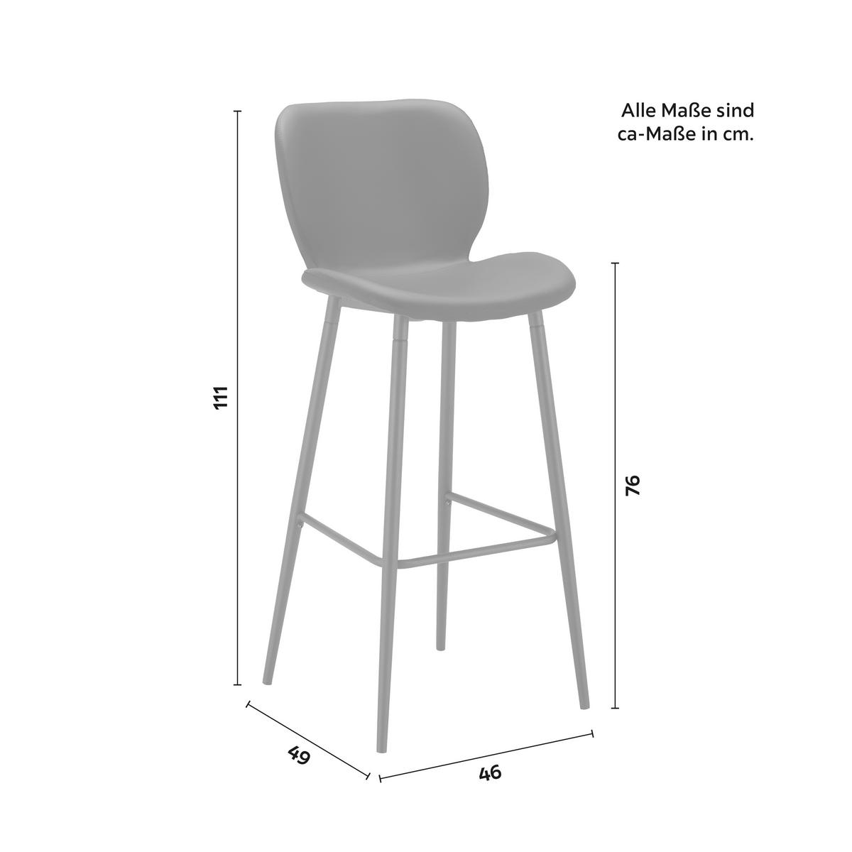 STOŁEK BAROWY IERY - czarny/szary, Modern, metal/drewno (46/111/49cm) - Bessagi Home