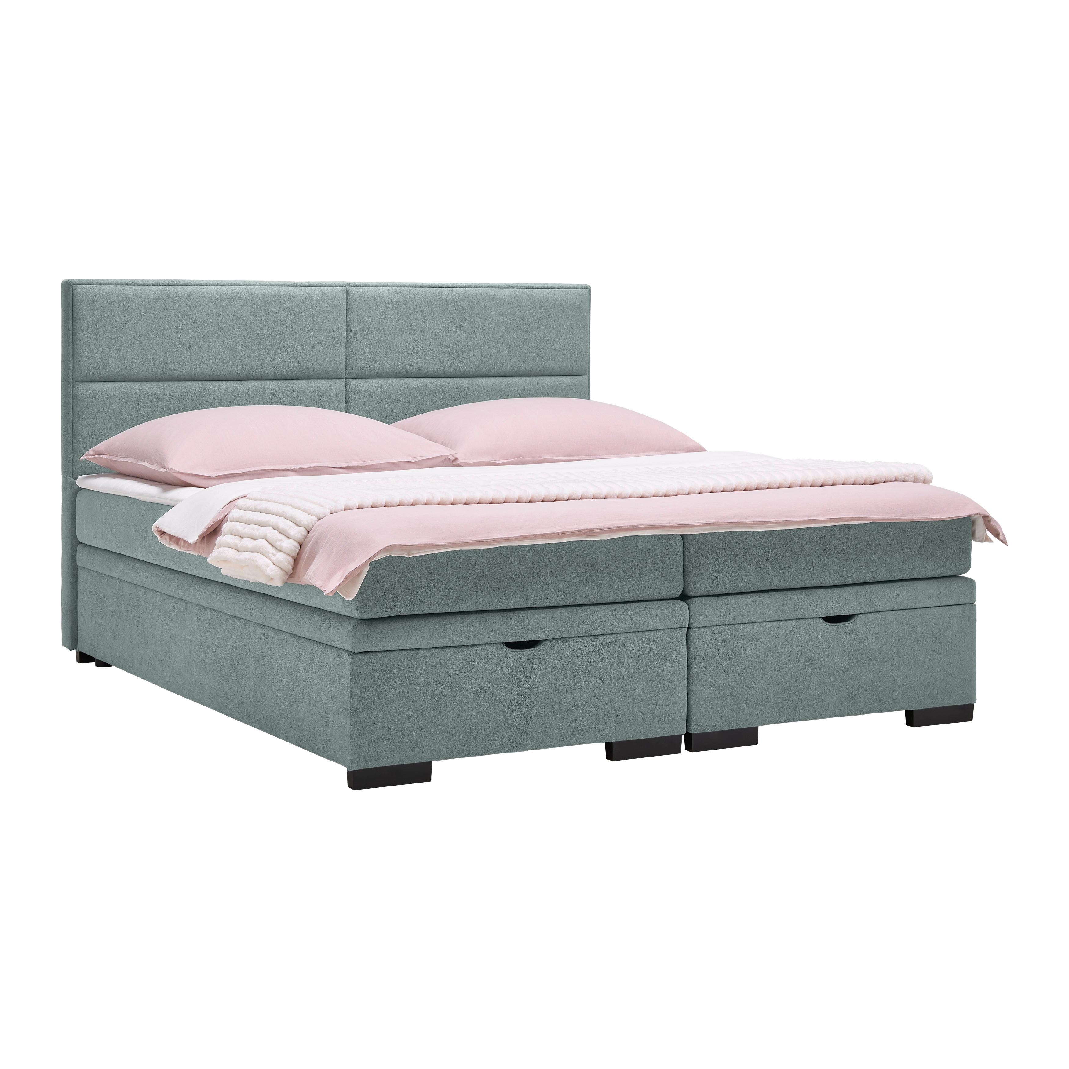 Boxspring Krevet Ethan - siva/crna, Moderno, tekstil/plastika (160/200cm) - Premium Living