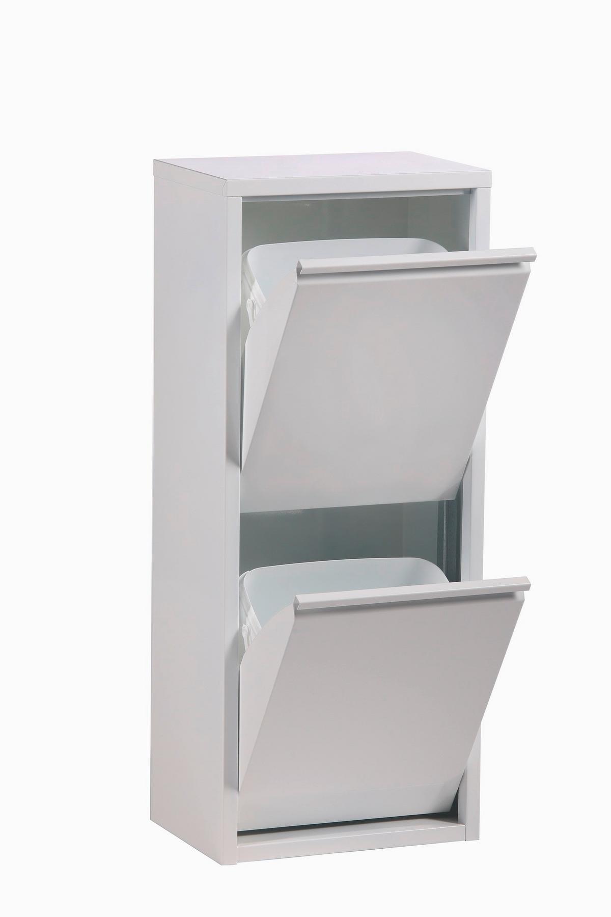 Abfallsammler Enter 04 Weiß - Weiß, KONVENTIONELL, Kunststoff/Metall (25/80/35cm) - Mömax