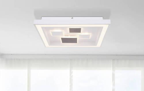 LED-Deckenleuchte Nolo Opal/Weiß max. 50 Watt - Anthrazit/Opal, Design, Kunststoff/Metall (48/48/7cm) - Globo