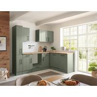 Küchenleerblock Anton o. Geräte Wildeiche/Schilfgrün - Schilfgrün/Wildeiche, Trend, Holzwerkstoff/Metall (250cm) - Respekta