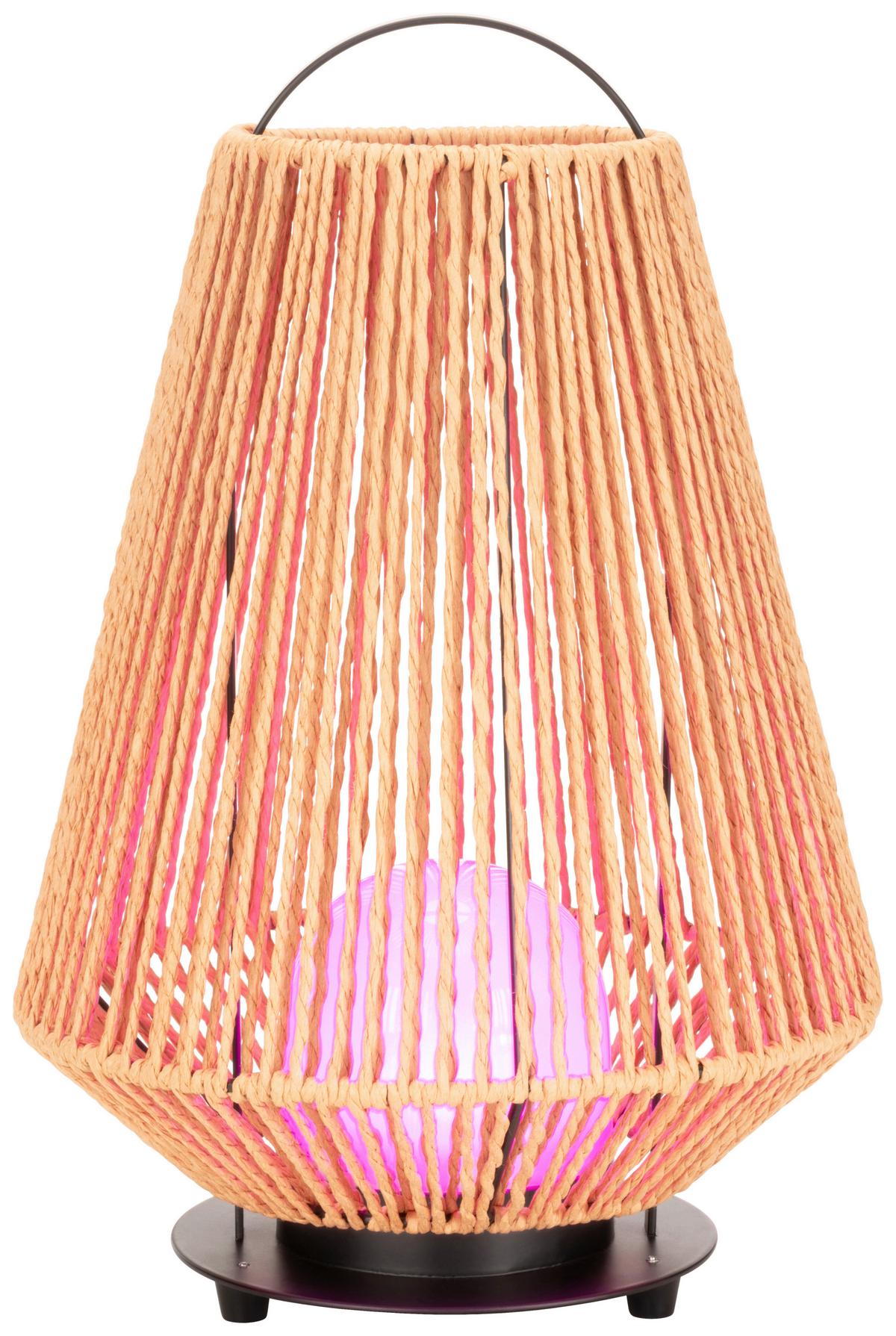 Zunanja Led-svetilka Newi - rjava, Moderno, kovina/naravni materiali (20/35cm) - Modern Living