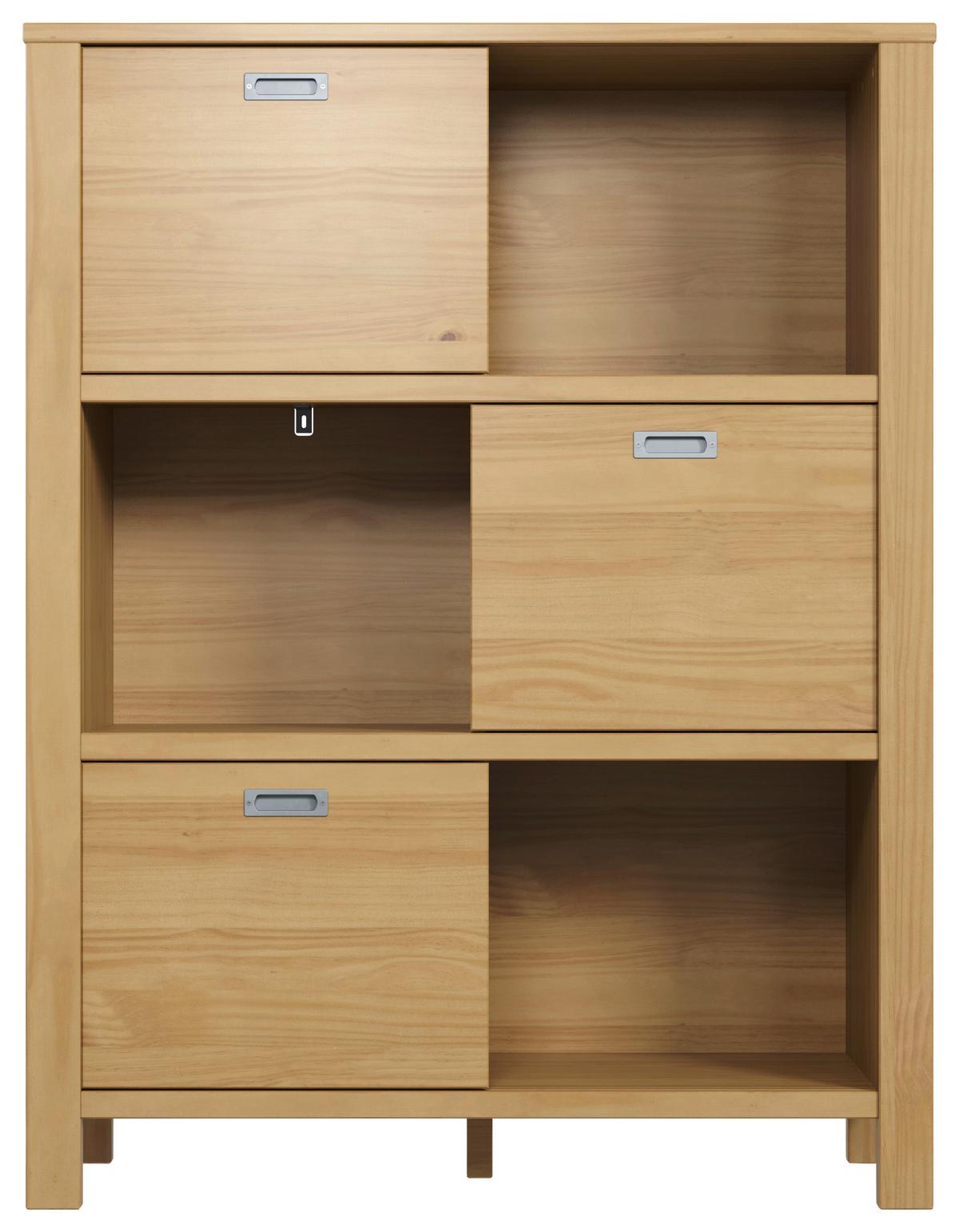 Regal Eterno, Naravne Barve - srebrne barve/naravne barve, Konvencionalno, kovina/leseni material (100/130/43cm) - Modern Living