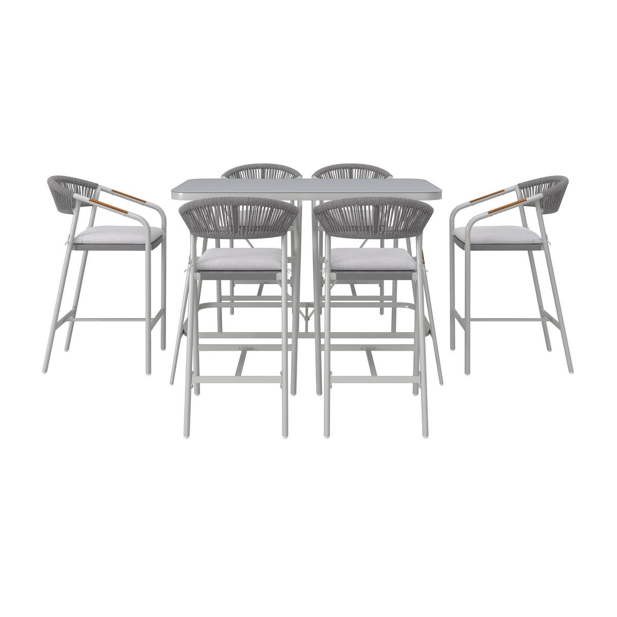 Set grădină Allonso - gri deschis/culoare natur, Modern, plastic/sticlă - Bessagi Garden