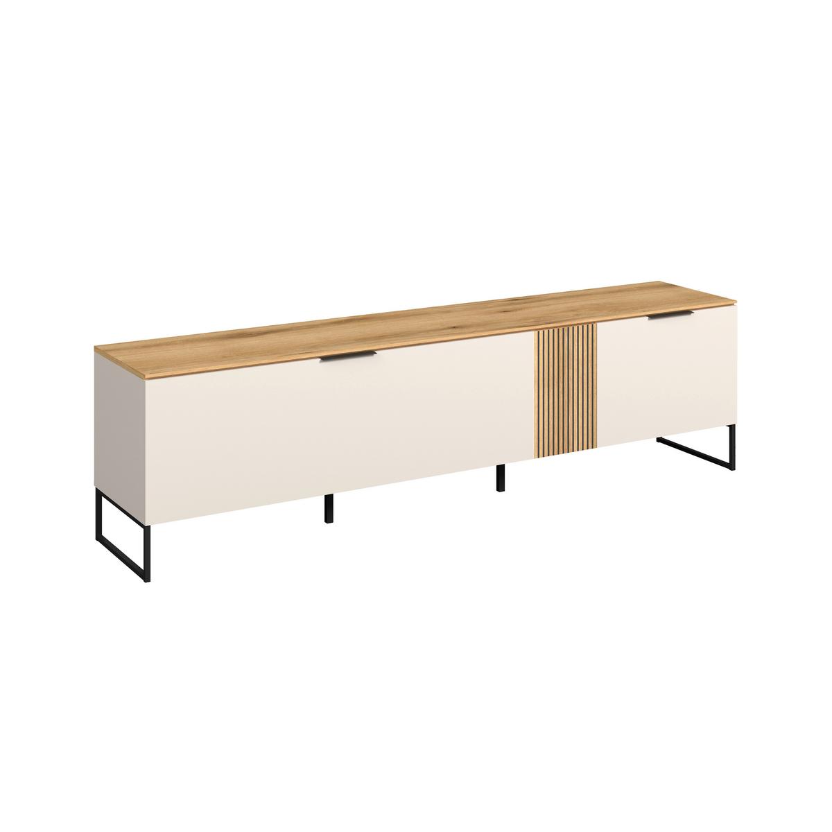 Comodă TV KING - cașmir/culoare lemn stejar, Modern, material pe bază de lemn (200/54/40cm) - Modern Living