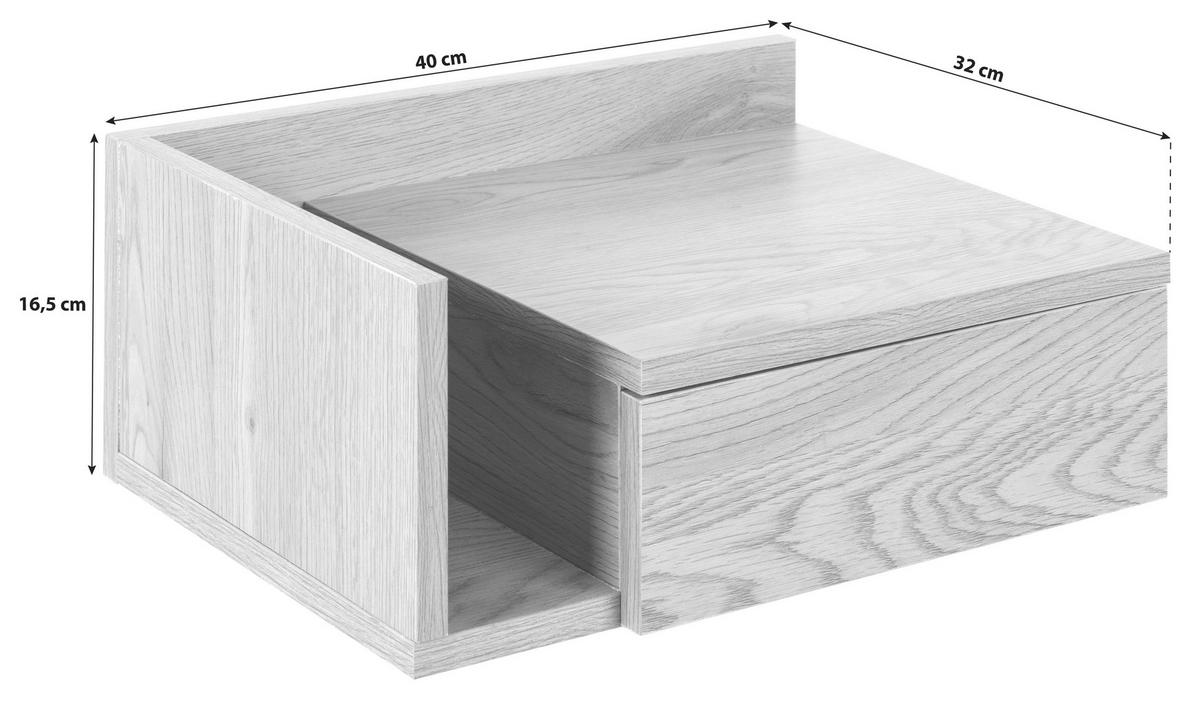 SZAFKA NOCNA ASHLAN - dąb dziki, Modern, materiał drewnopochodny (40/16,5/32cm) - MID.YOU