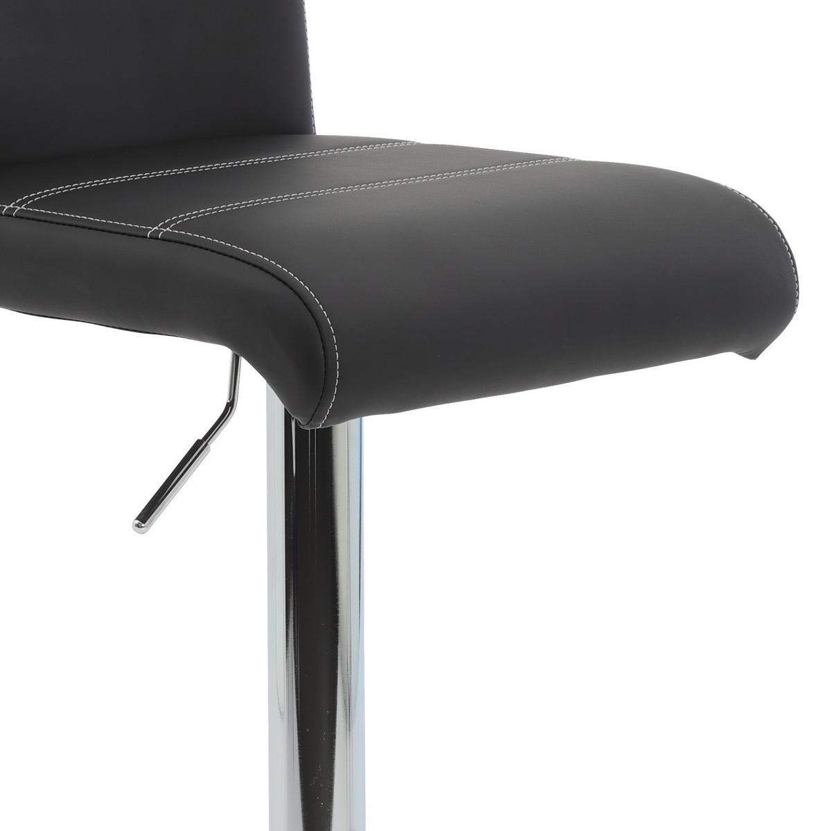 Barhocker-Set höhenverstellbar Miranda Schwarz - Chromfarben/Schwarz, MODERN, Textil/Metall (38/97-119/50cm) - MID.YOU
