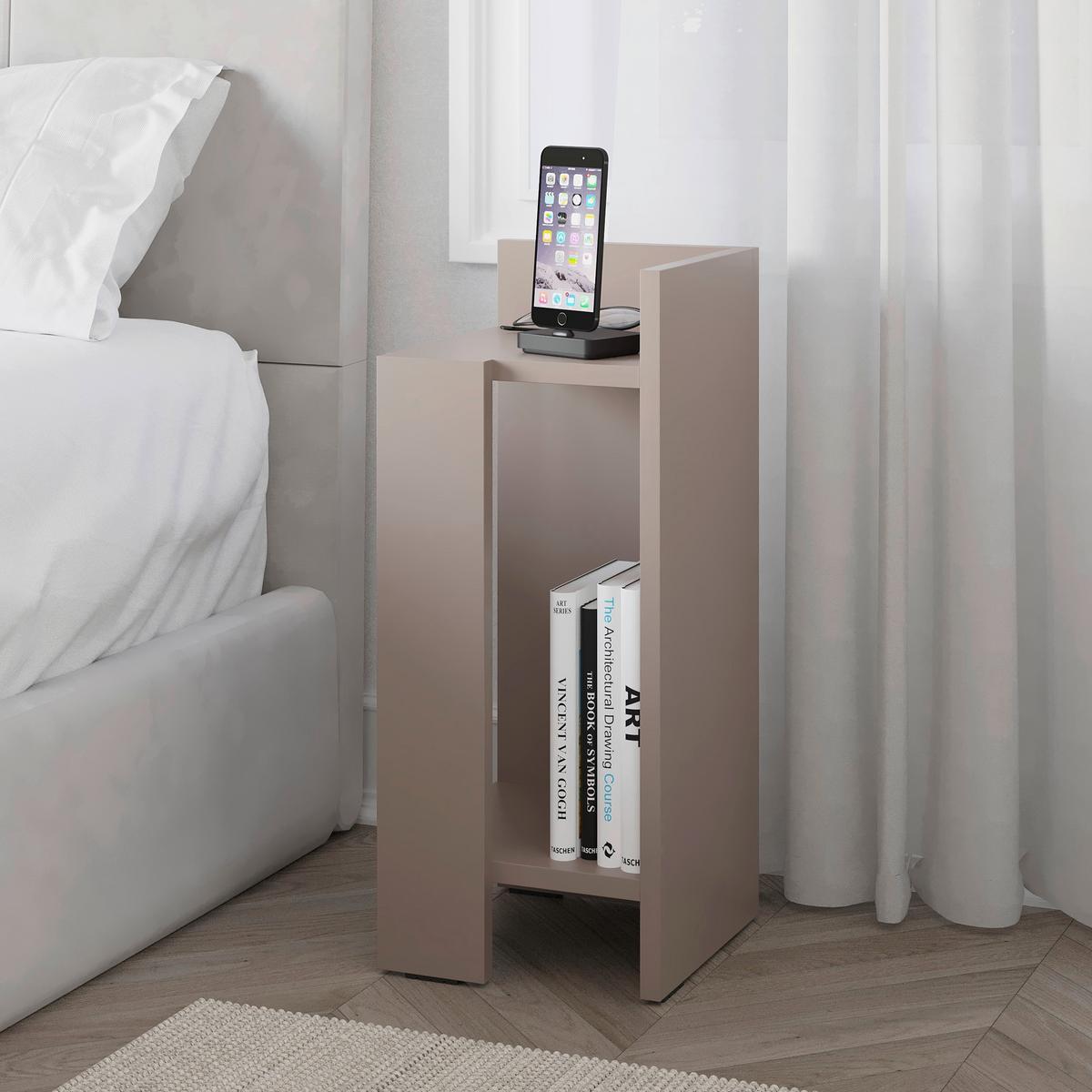 Nachtisch Elos ca. 27x60x25 cm Beige - Beige, Design, Holzwerkstoff (27/60/25cm) - Livetastic
