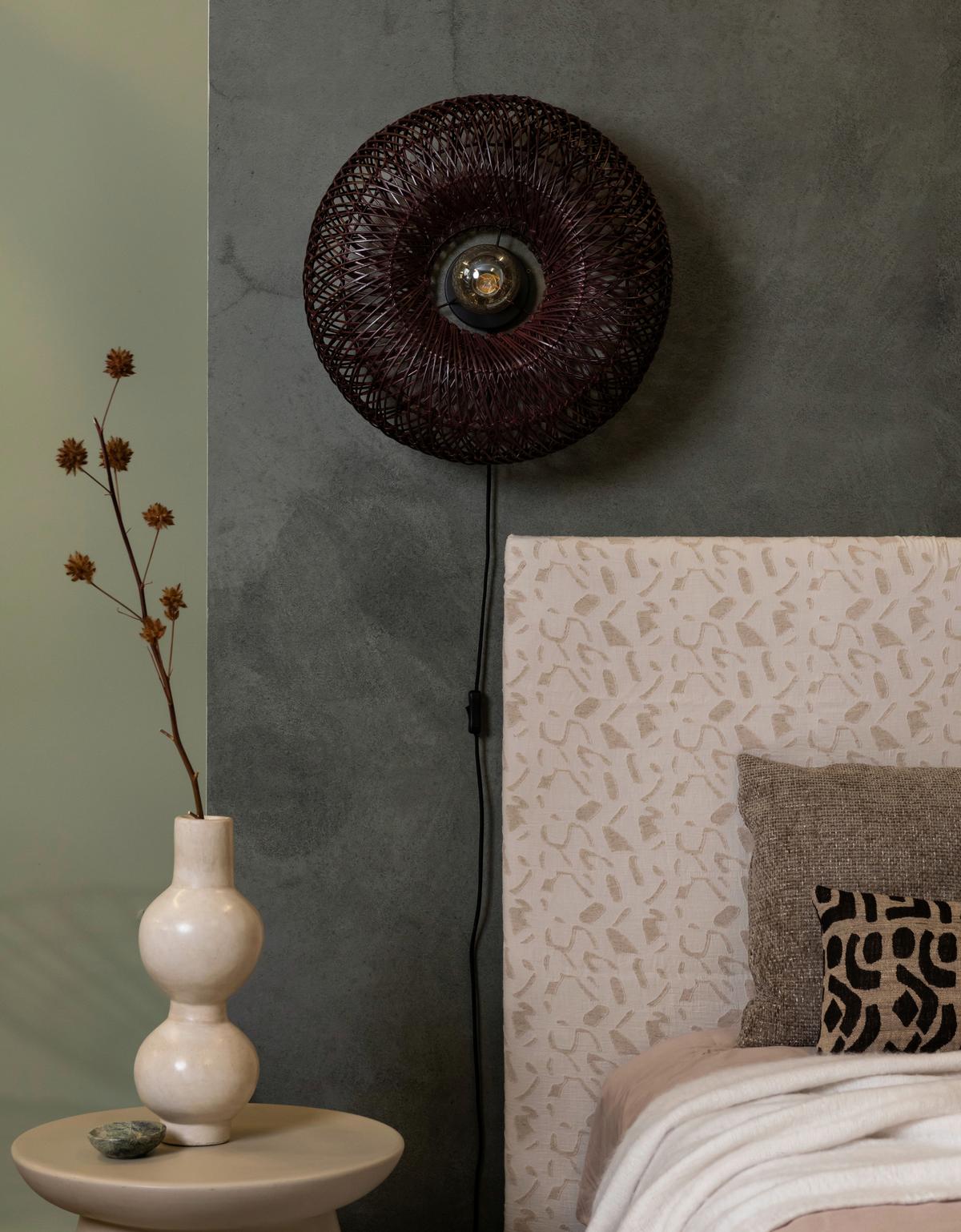 Stenska Svetilka Arizona, Bordo, Bambus - bordo, Basics, naravni materiali (50/23cm) - Good & Mojo