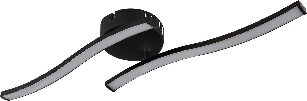 LED-Deckenleuchte IPO Opal/Schwarz max. 12 Watt - Opal/Schwarz, Modern, Kunststoff/Metall (51,5/10/7,6cm) - Mömax