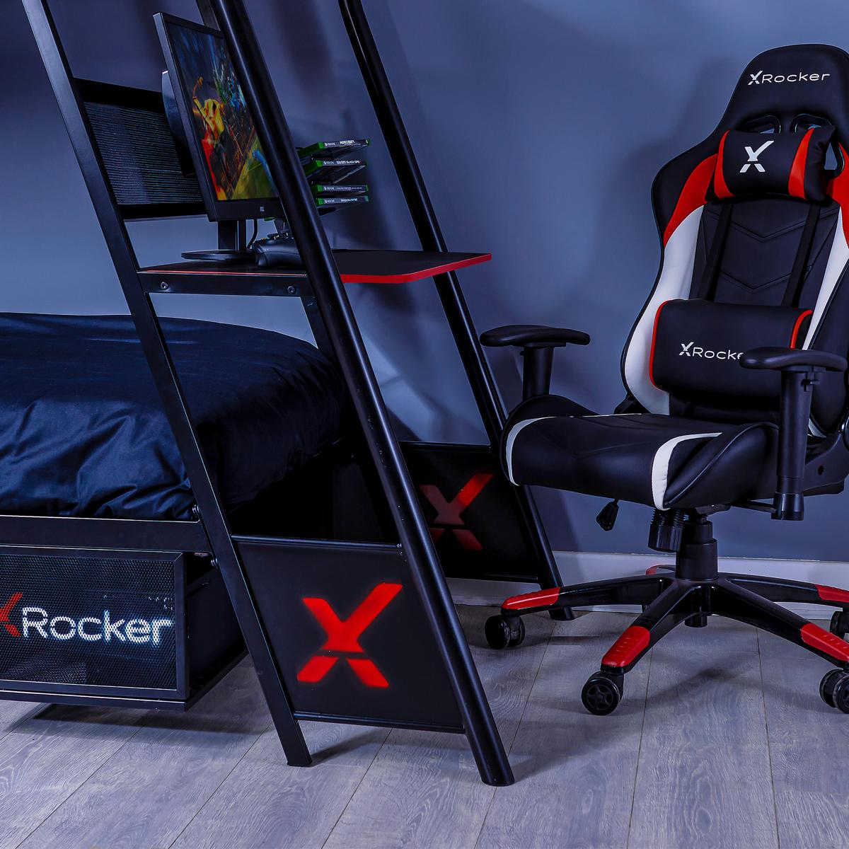 Etagenbett Armanda ca. 90x190cm Schwarz - Schwarz, MODERN, Holzwerkstoff/Metall (90/190cm) - X Rocker