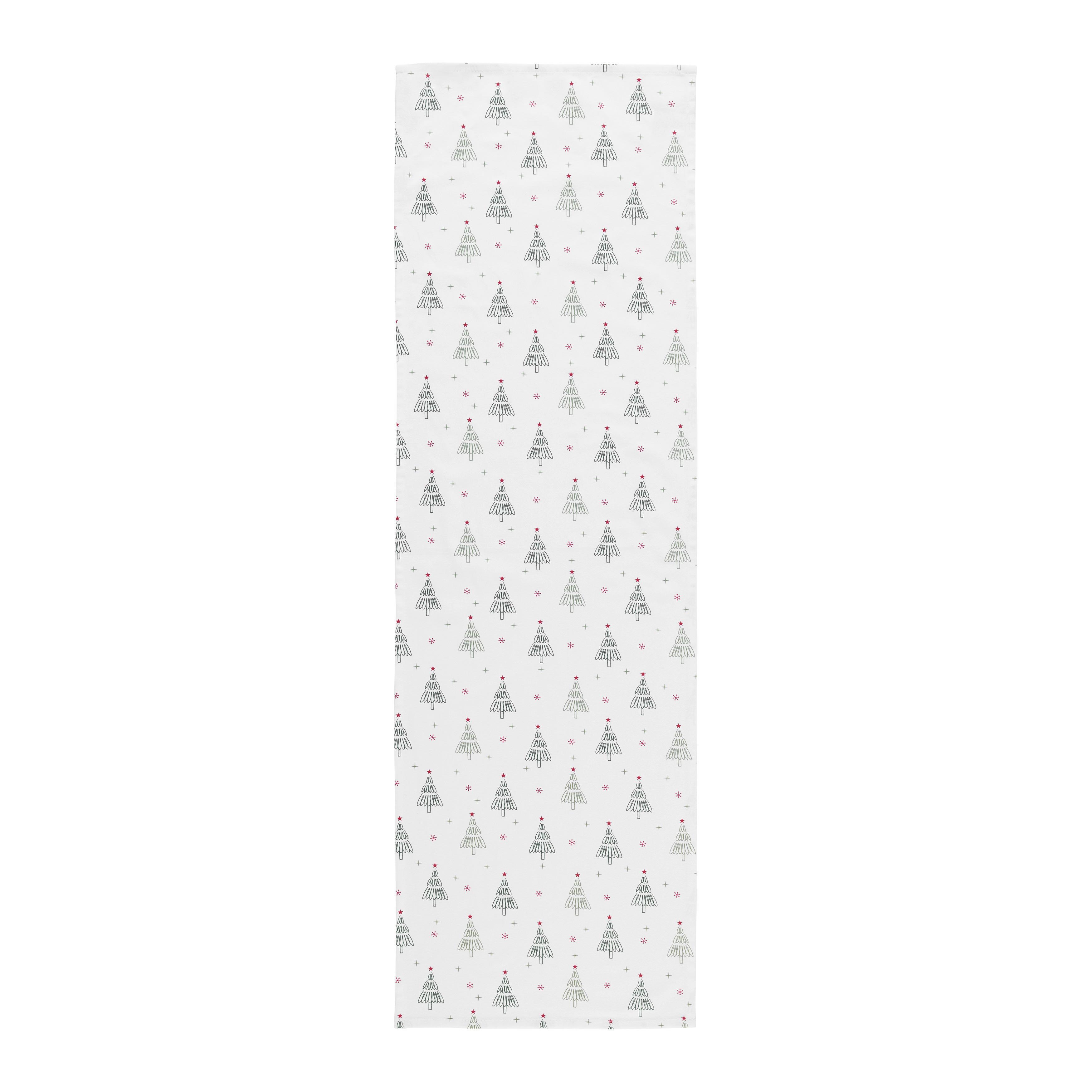 Tischläufer Bäume Weiss ca. 45x150cm - Weiss, Konventionell, Textil (45/150cm) - Mömax