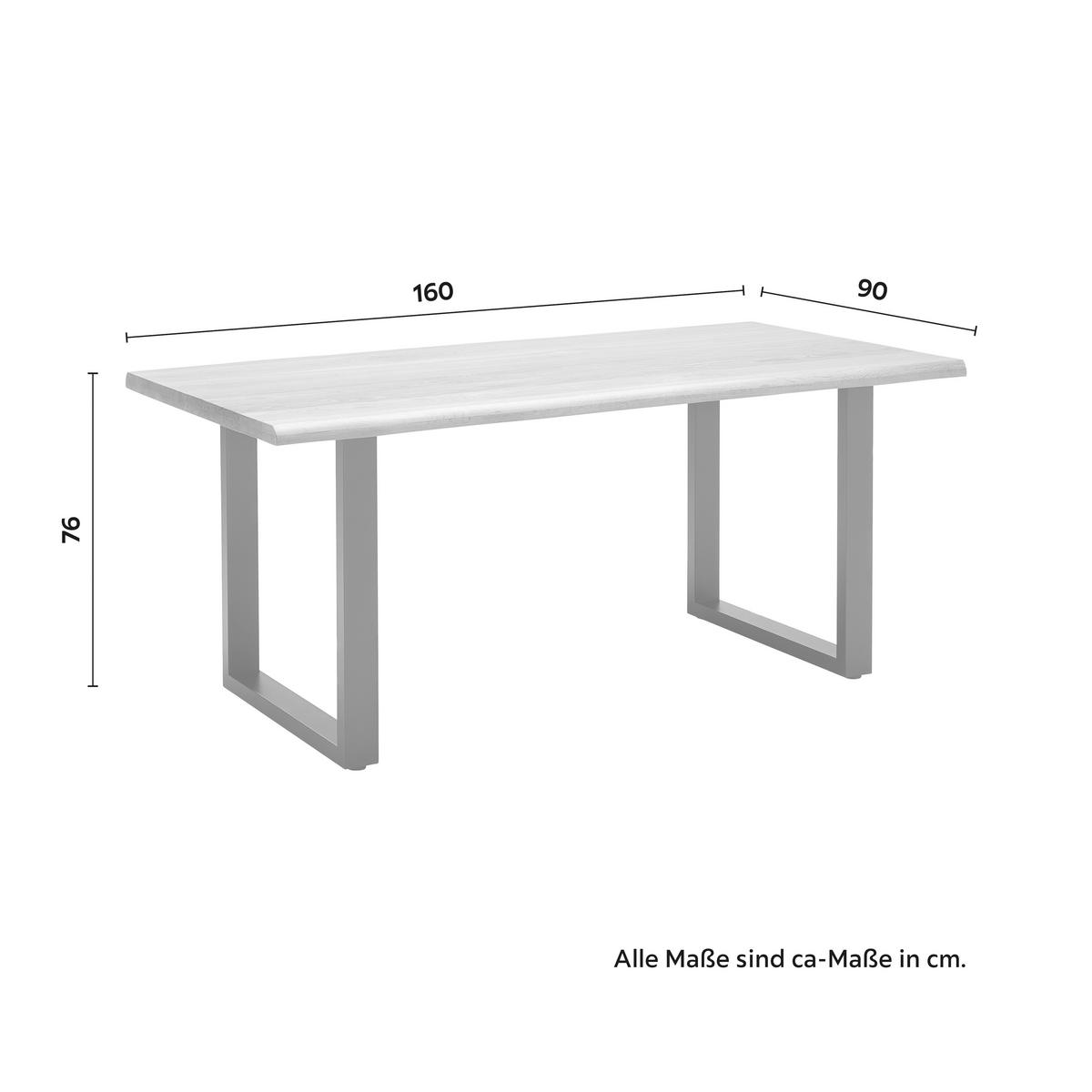 Masă LEN - culoare lemn stejar/negru, Modern, lemn/metal (160/90/76cm) - Bessagi Home