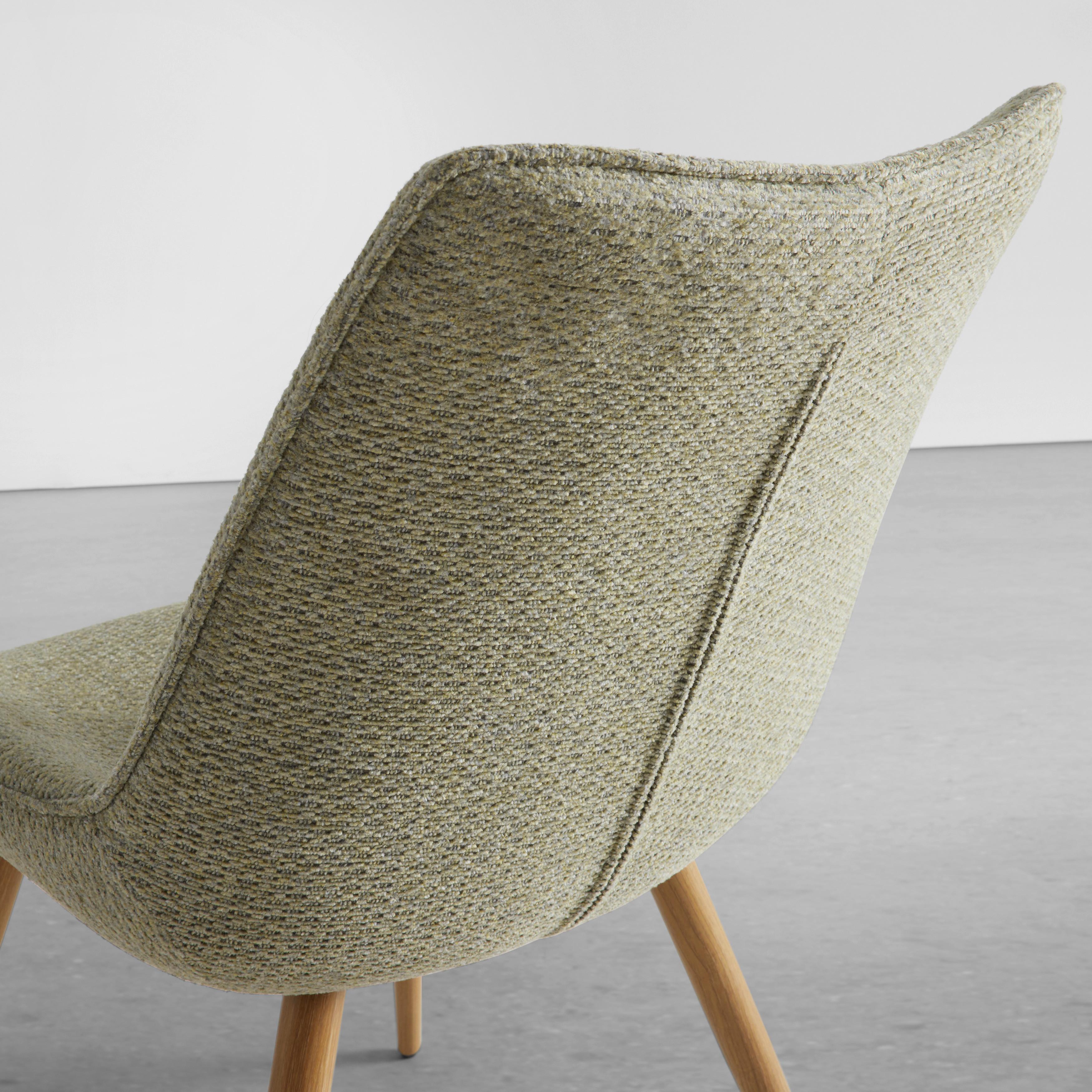STOL LOU - ljusgrön/ekfärgad, Modern, metall/trä (52/84/60cm) - Mömax