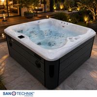 Whirlpool Capri Grauweiß ca. 210x160x90cm - Grauweiß, KONVENTIONELL, Kunststoff (210/160/90cm) - Sanotechnik