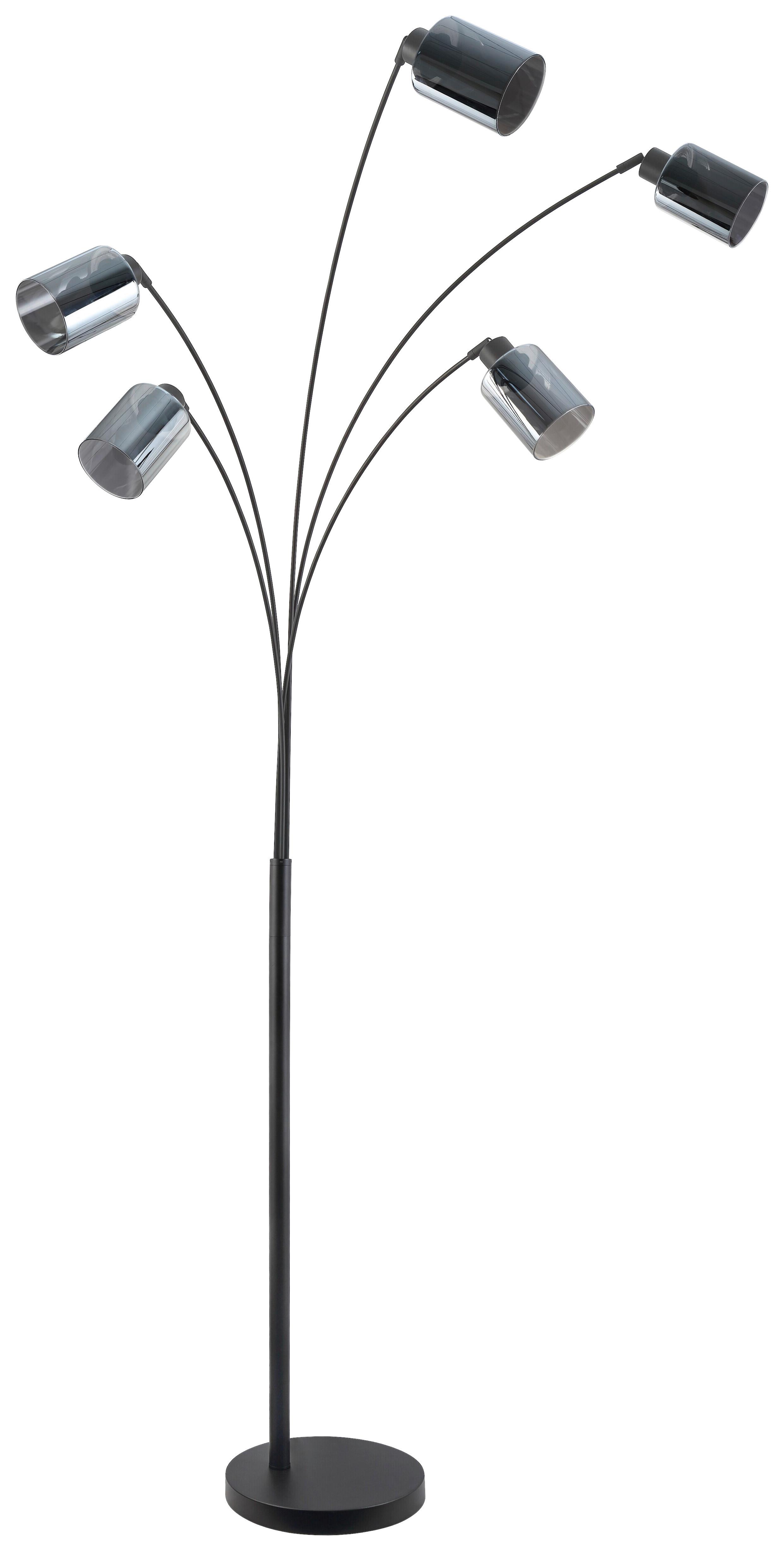 Stehleuchte Alio Schwarz max. 25 Watt - Schwarz, MODERN, Glas/Metall (120/90/200cm) - Mömax