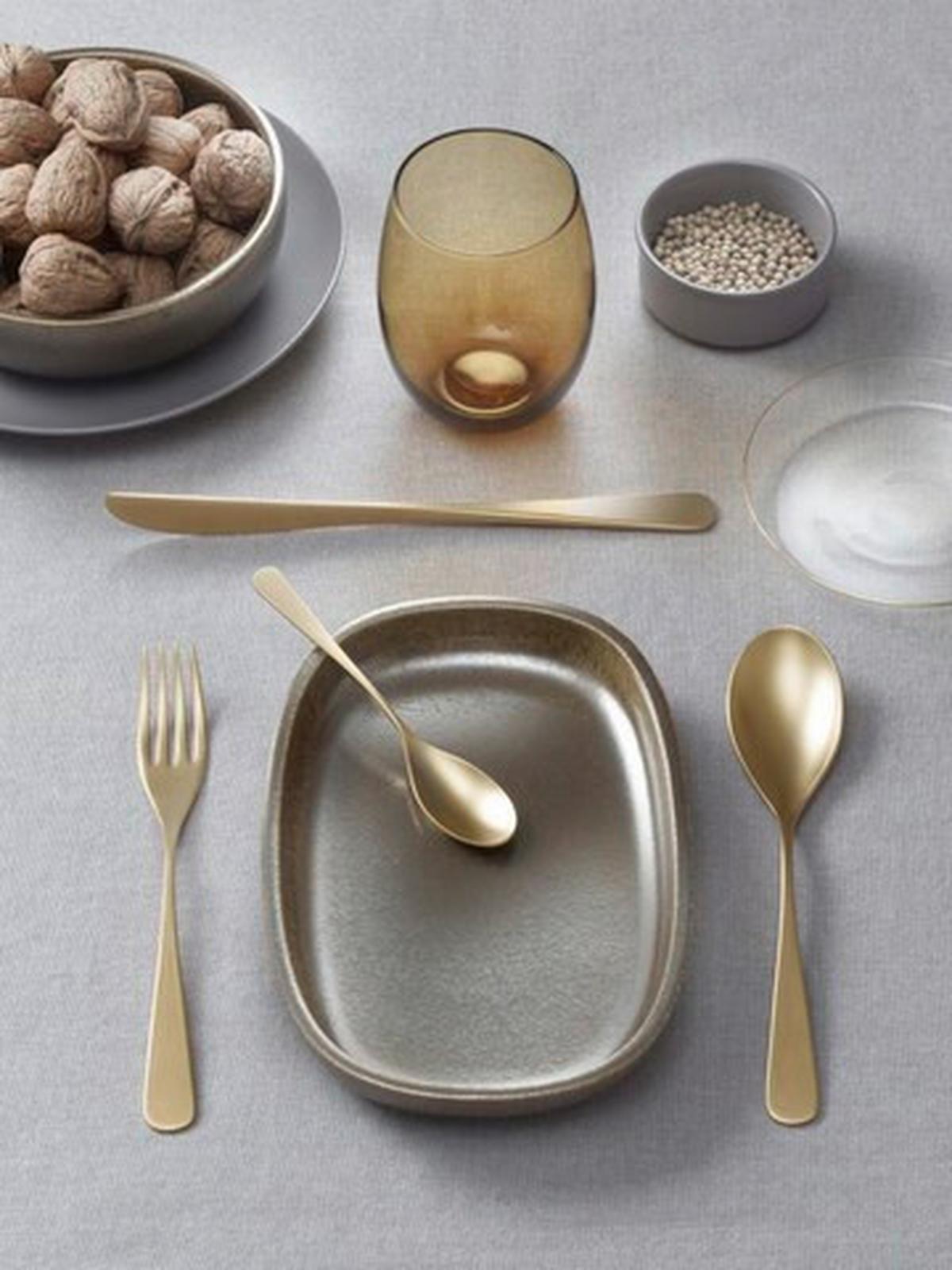 Jedilni Pribor Audrey, 16-Delni - barve medu, Basics, kovina (25,5/7/5,3cm) - Pintinox