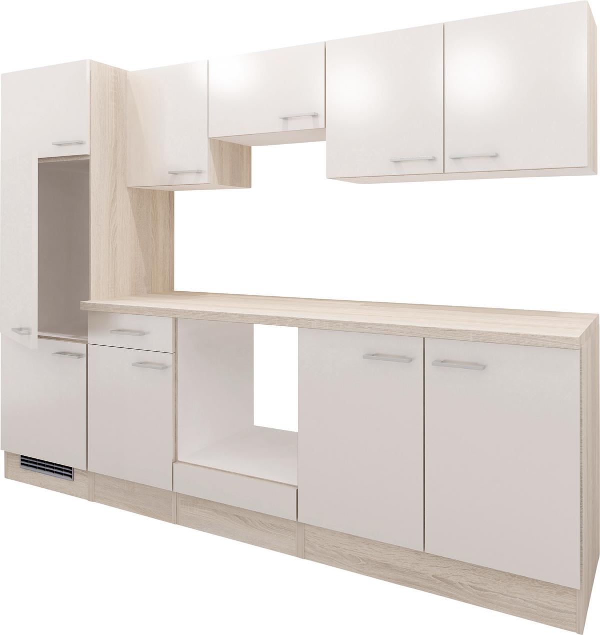 Kuhinjski Blok Brez Aparatov Nepal, Sijaj, Bež, Hrast - kašmir/barve hrasta, Moderno, leseni material (270cm) - MID.YOU