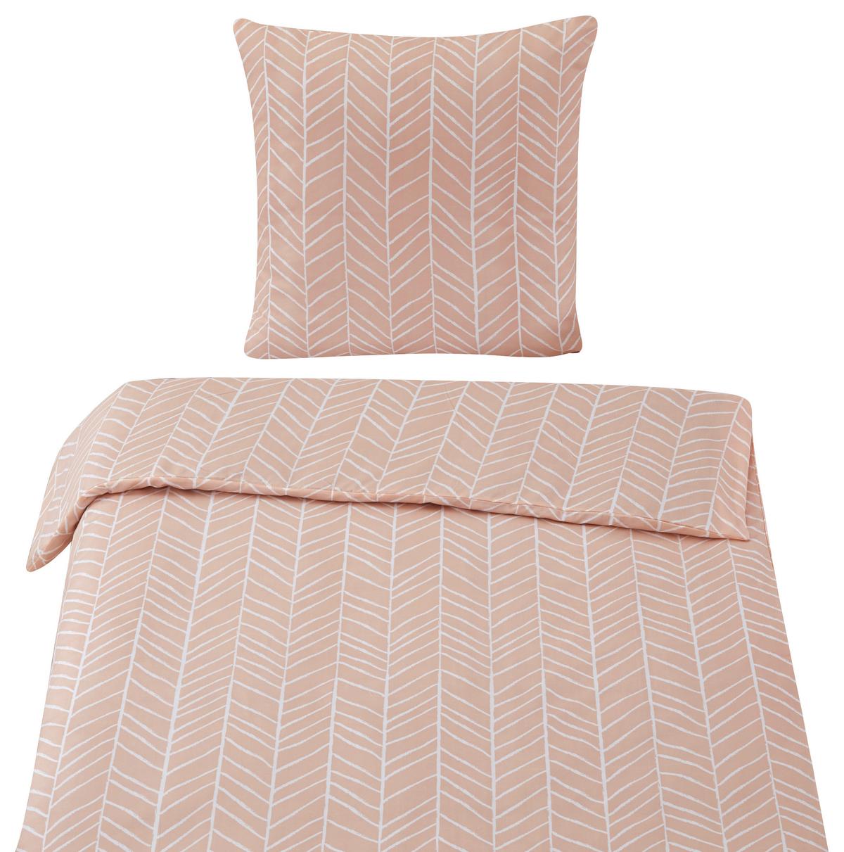 Bettwäsche Marble in Rosa ca. 135x200cm - Rosa, KONVENTIONELL, Textil (135/200cm) - Modern Living