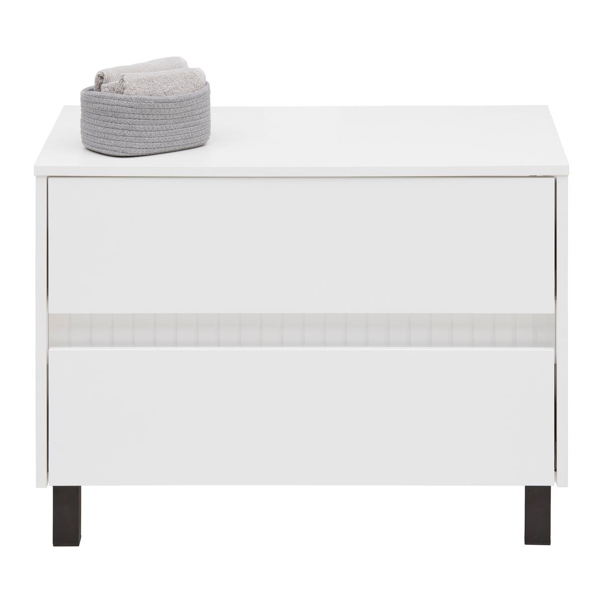 Waschbeckenunterschrank Aida Weiß - Schwarz/Weiß, MODERN, Holzwerkstoff (80/50/45cm) - Mömax