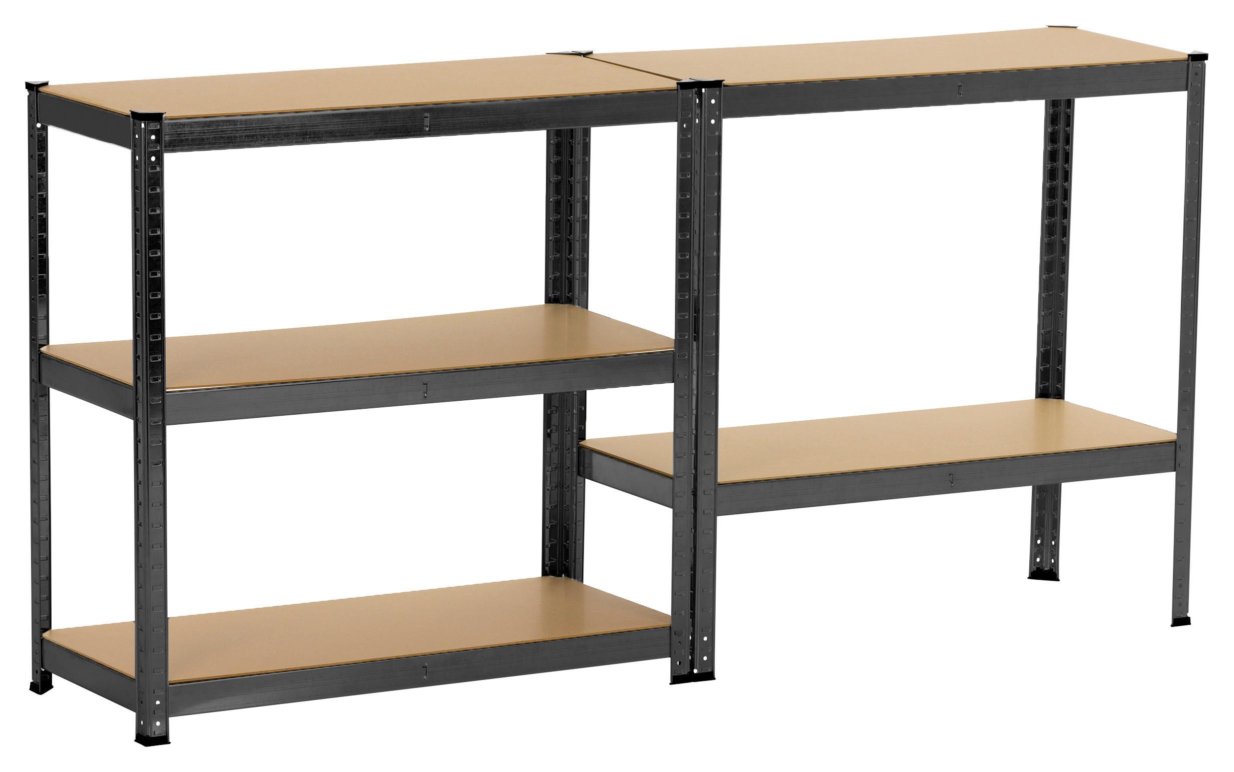 TUNGLASTSTÄLL JOHANN - svart/naturfärgad, Klassisk, metall/trämaterial (90/180/40cm) - Mömax