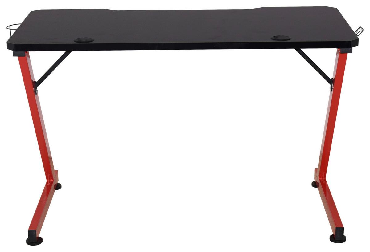 Gaming Miza Graz, 120x60, Črna, Rdeča - rdeča/črna, Moderno, kovina/leseni material (120/75/60cm)