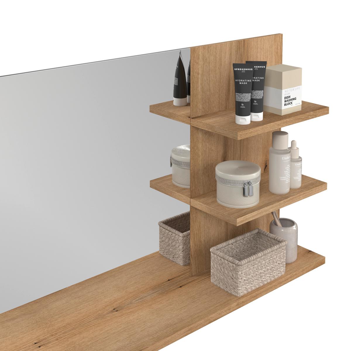 Ogledalo Kupaonsko Cotia - boje hrasta/antracit, Moderno, staklo/drvni materijal (135/70/20cm) - James Wood