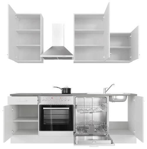 Kuhinjski Blok Lucca - bela/barve aluminija, Moderno, umetna masa/leseni material (220cm) - FlexWell