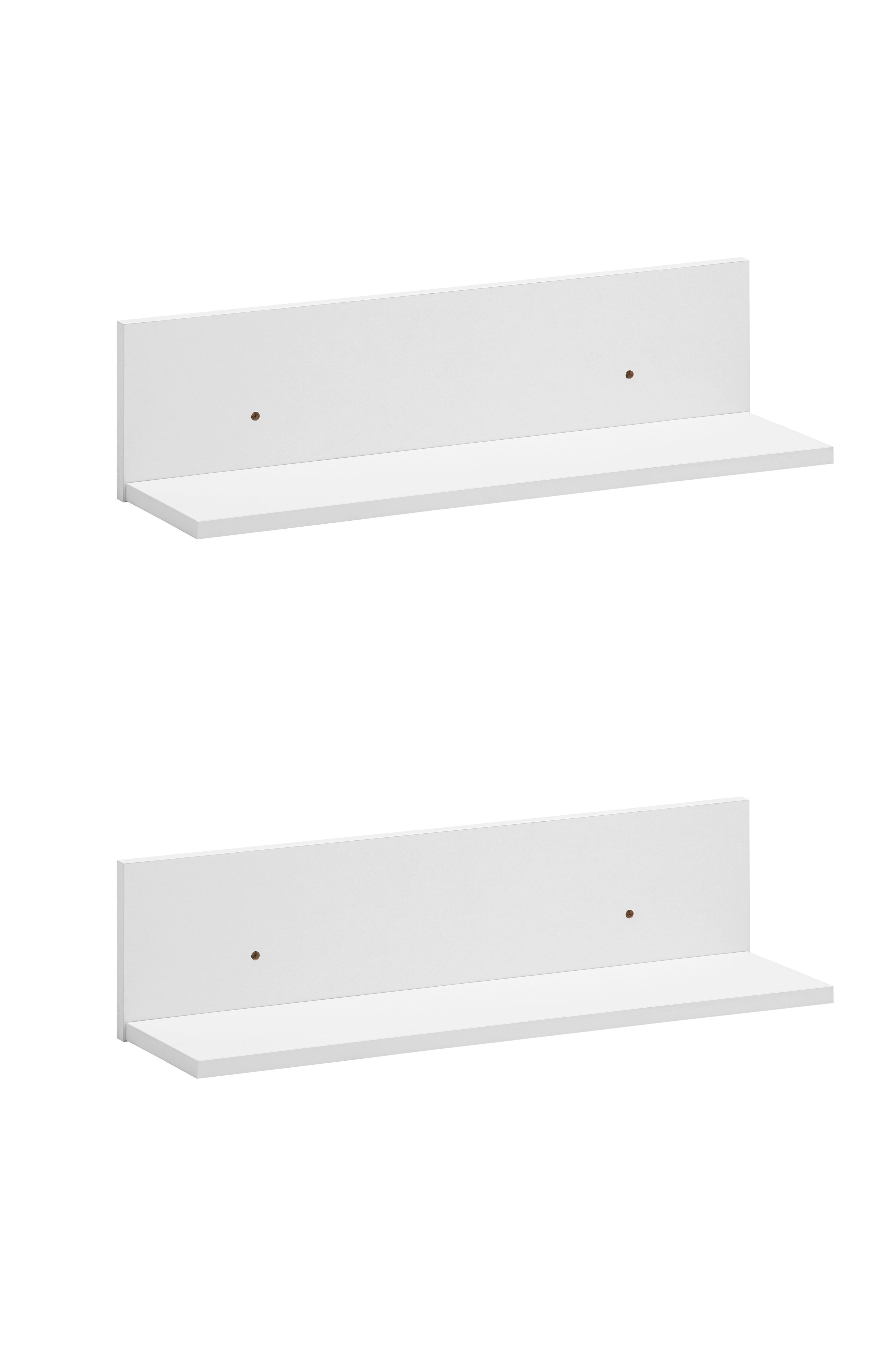 Wandboard Torge Weiß matt, 2er Set - Weiß, MODERN, Holzwerkstoff (60/15,7/17,3cm) - Livetastic