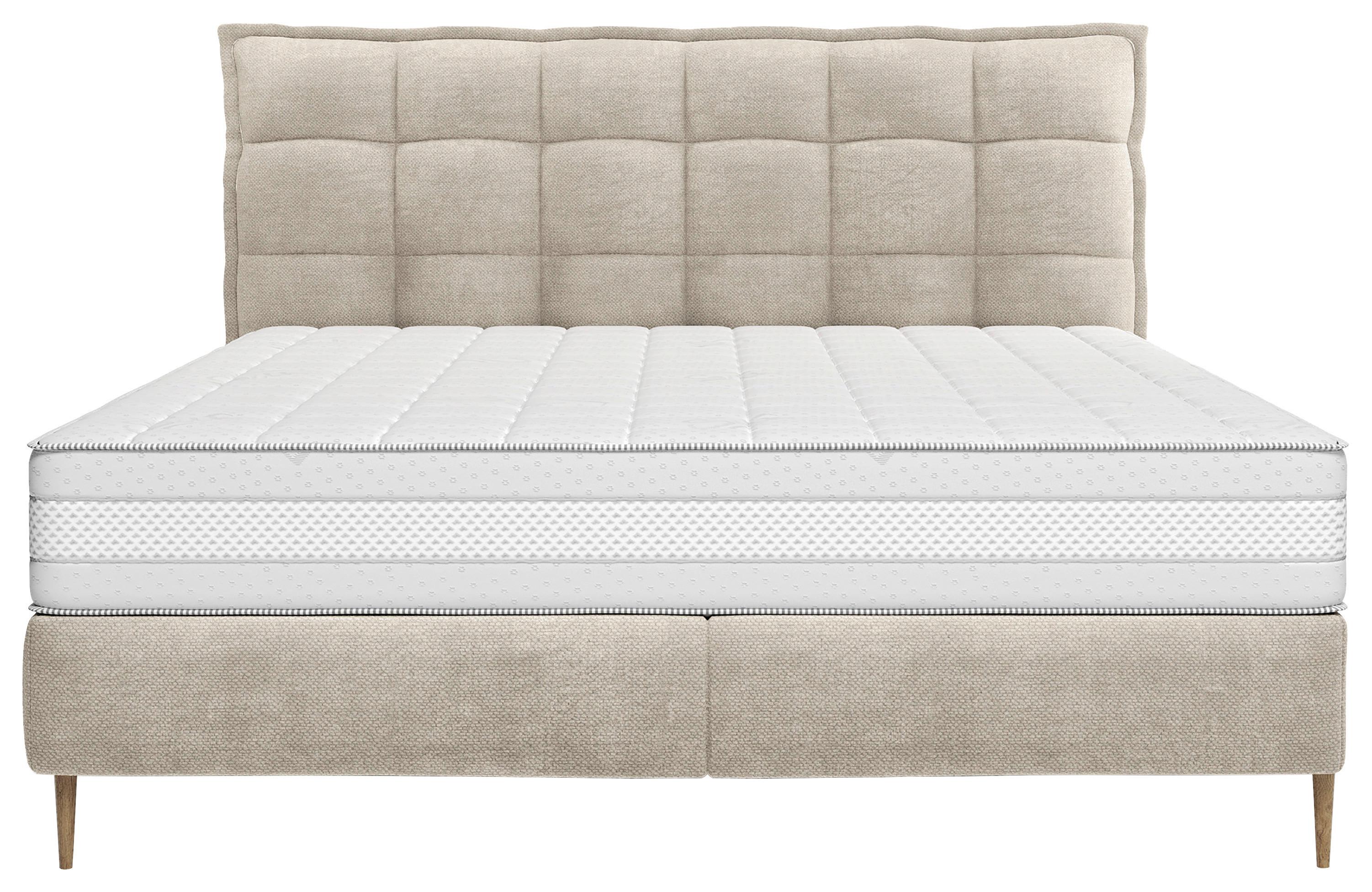 Boxspringbett Portofino - Eichefarben/Beige, Trend, Holz/Holzwerkstoff (160/200cm) - Premium Living