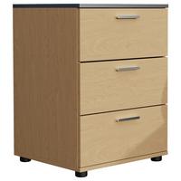 Nočna Omarica Testalo, Barva Hrasta, Antracit - srebrne barve/črna, Moderno, umetna masa/leseni material (46/59/42cm) - MID.YOU