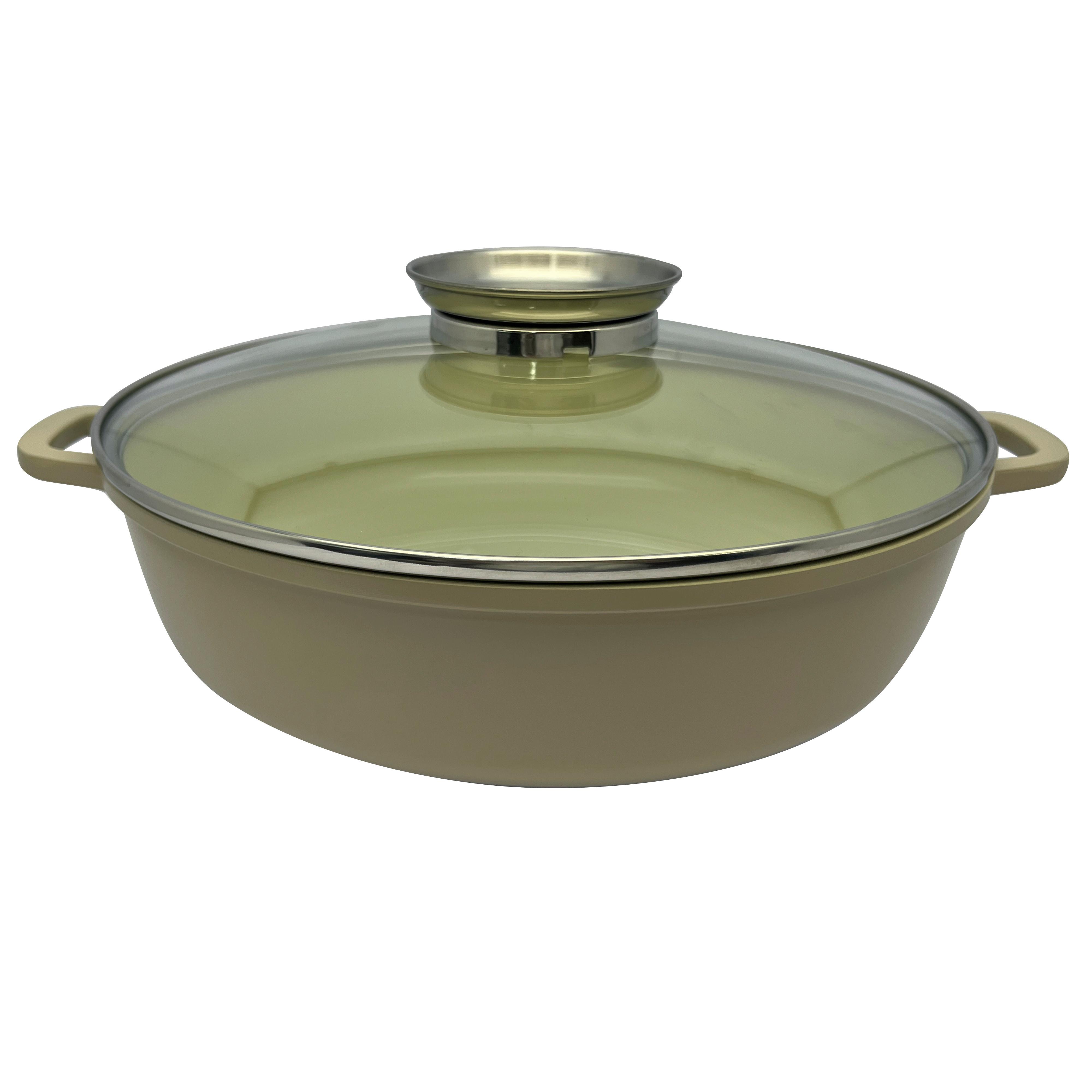 Tigaie pentru servire Betty - străveziu/taupe, Modern, sticlă/metal (28/7.5cm) - Mömax
