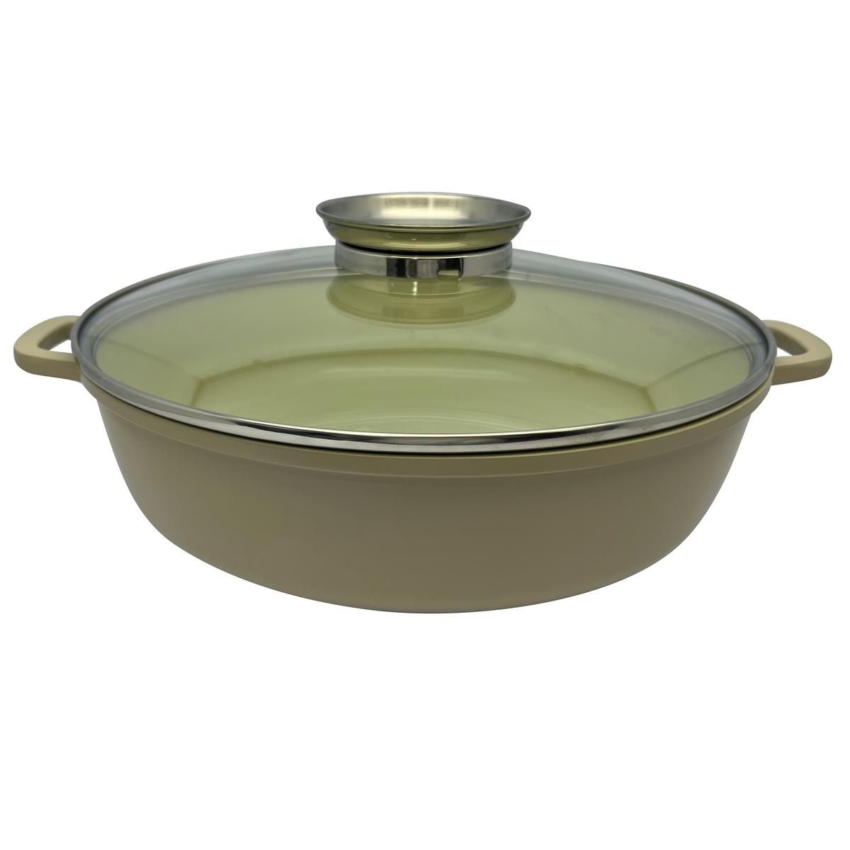 Tigaie pentru servire Betty - străveziu/taupe, Modern, sticlă/metal (28/7.5cm) - Mömax