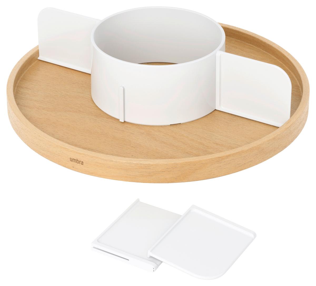 Menage-Set Bellwood Lezy Weiß/Naturfarben - Naturfarben/Weiß, Design, Holz/Kunststoff (30,5/8,9/30,5cm) - Umbra