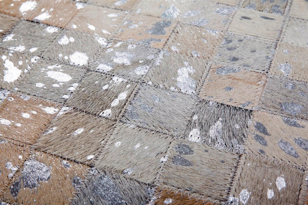 FLACHWEBETEPPICH ROCKET 110 GRAU / SILBER - Silberfarben/Grau, Konventionell, Leder (80/150cm) - Kayoom