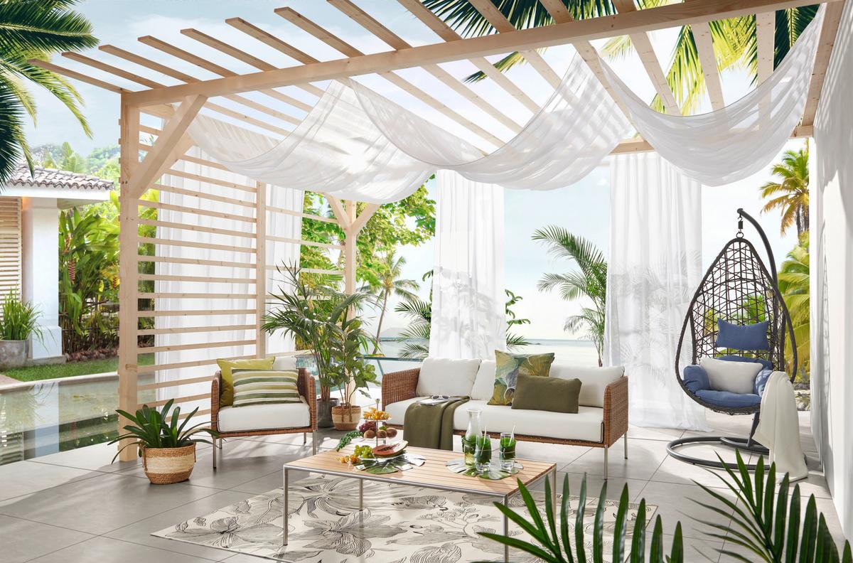 STÓŁ TARASOWY CUBE - kolor stalowy/kolor drewna tekowego, Natur, metal/drewno (120/65/40cm) - Mömax