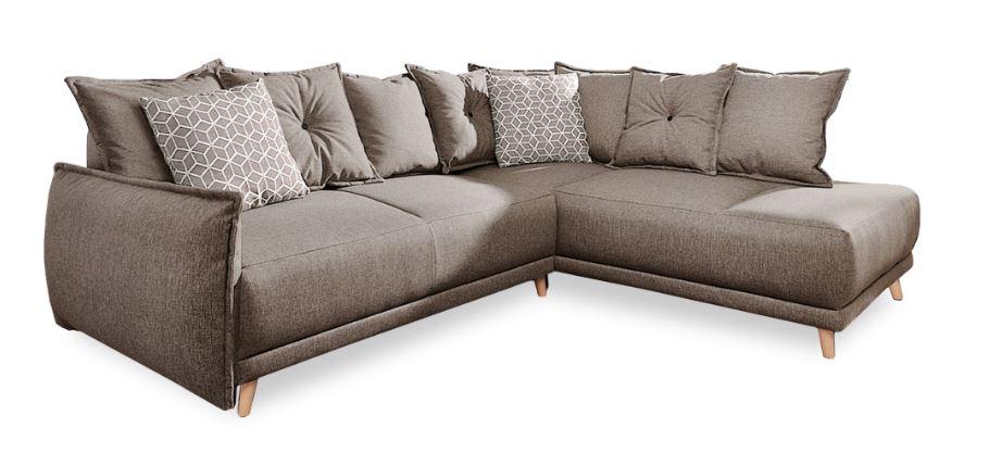 Eckschlafsofa in Hellbraun ´LAZY LUKA´ - Hellbraun/Beige, Basics, Holz/Textil (235/190cm) - MID.YOU