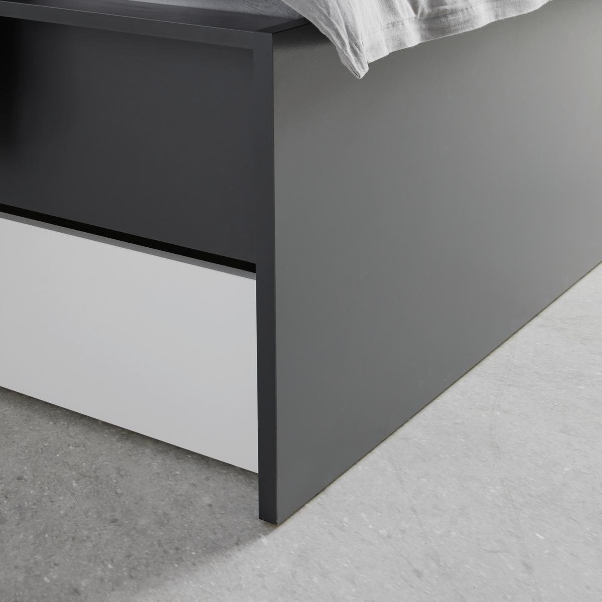 Bettrahmen Unit 120 in Anthrazit - Anthrazit, Konventionell, Holzwerkstoff (120/200cm) - Based