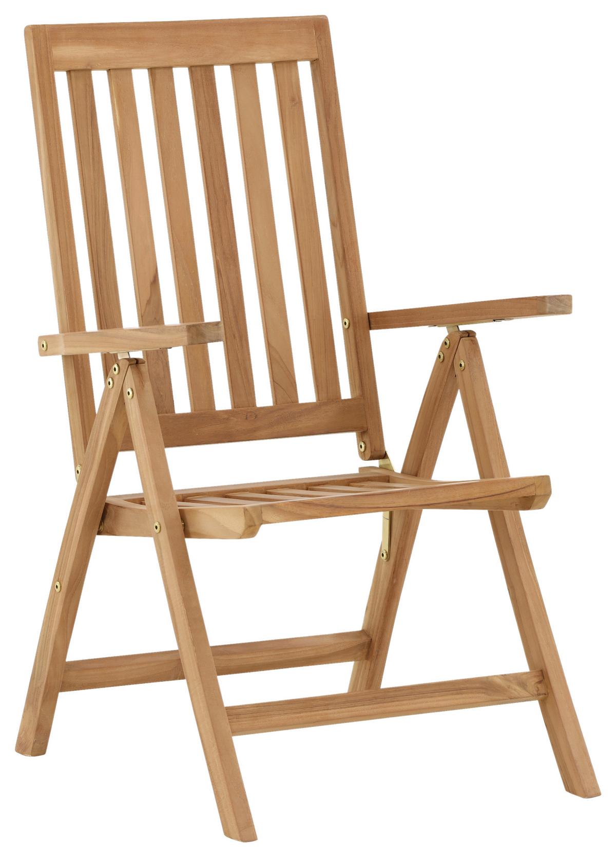 Klappstuhl Kenya ca. 62x105x73 cm Teakholz - Teakfarben, KONVENTIONELL, Holz (62/105/73cm) - Gardenson