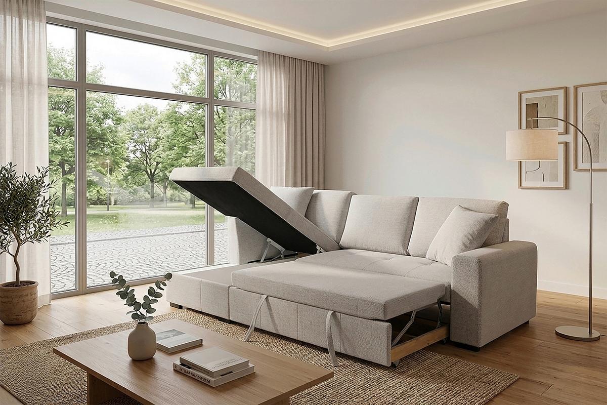 Kutna Garnitura Lukas - srebrne boje, Trend, tekstil (158/239cm) - Modern Living