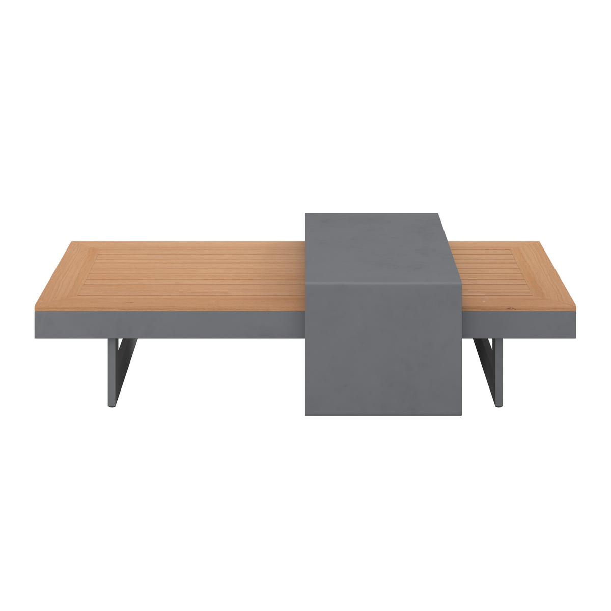 Loungegarnitur Sabrina Grau Metall/Outdoorstoff +Abdeckung - Dunkelgrau/Naturfarben, MODERN, Kunststoff/Textil (232/79/78cm) - Bessagi Garden