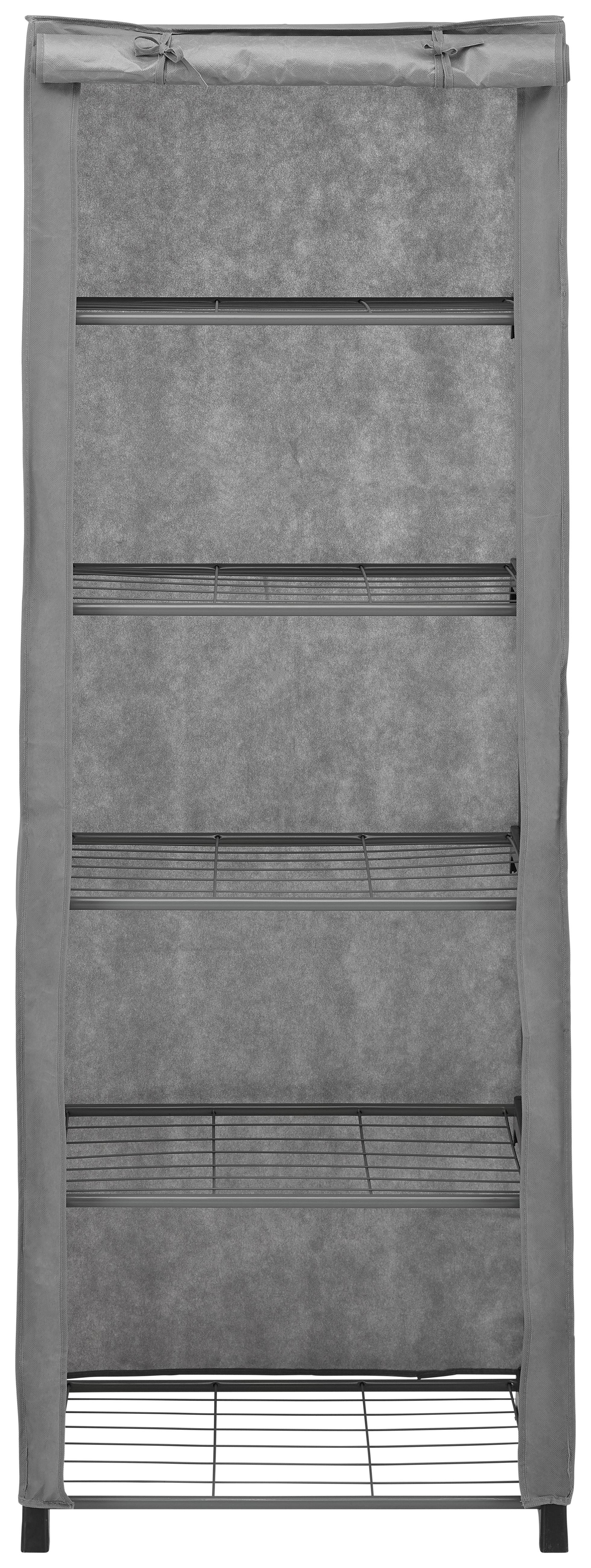 Stoffschrank in Grau - Grau, Textil/Metall (60/176/50cm) - Modern Living