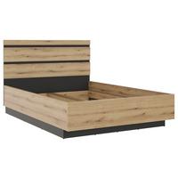 Krevet Corte - boje hrasta/crna, Moderno, drvni materijal/plastika (145/107,2/206,5cm)