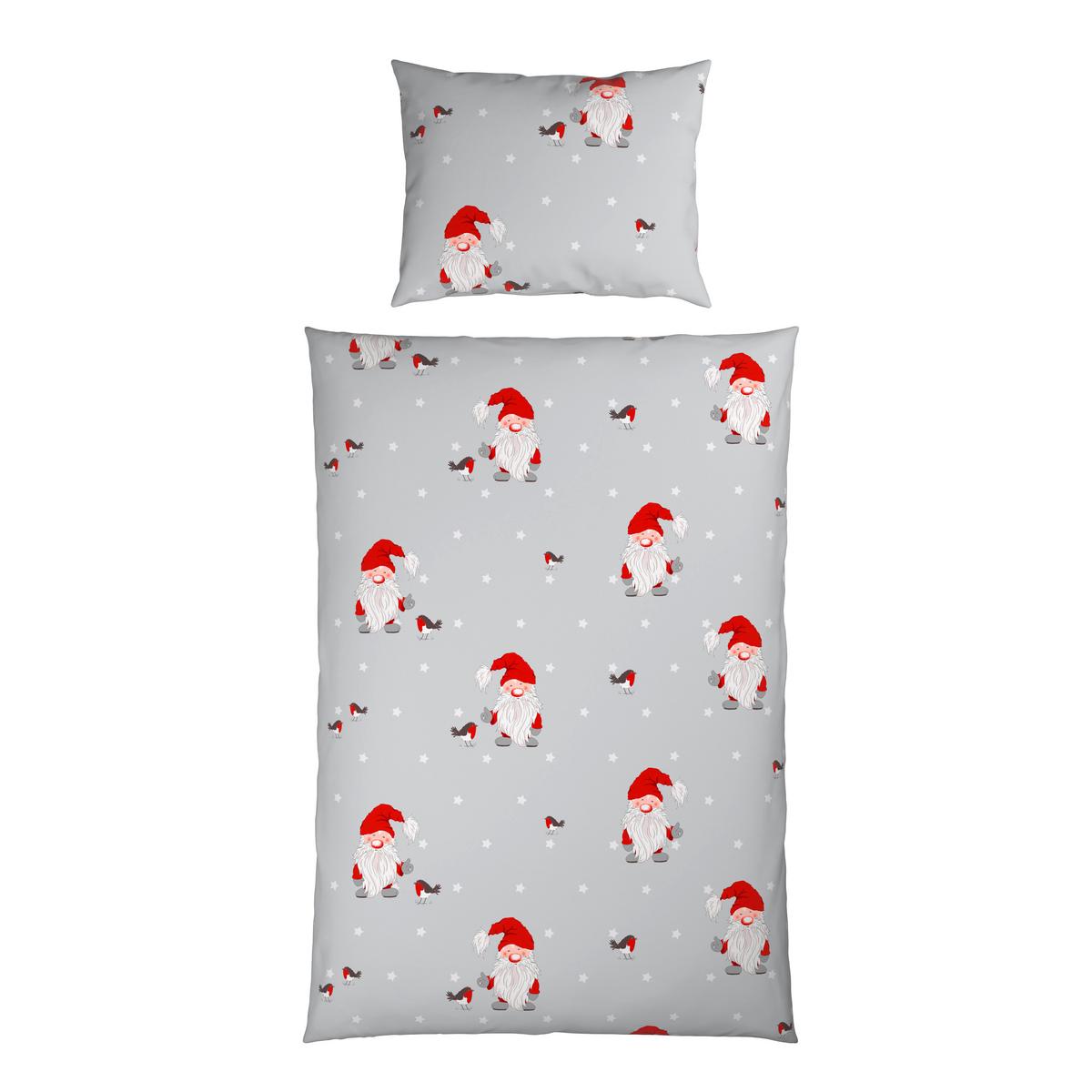 Posteljnina Wichtel Fred - rdeča/siva, tekstil (140/200cm) - Mömax
